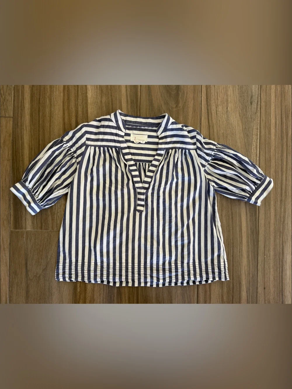 Anthropologie Darcey Popover Swing Top Blue and White Striped Blouse. Women’s XS
